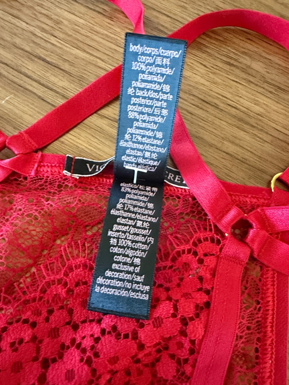 Victoria’s Secret Very Sexy Red Lace Strappy Teddy Lingerie M - Picture 10 of 12
